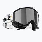 Детски скиорски очила Bliz Liner Jr black white logo/brown&silver mirror
