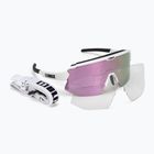 Bliz Breeze S3+S0 матови бели / кафяви розови мулти / прозрачни очила за колоездене P52102-04