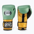 Боксови ръкавици Cleto Reyes Velcro Sparring metallic green/gold wbc