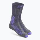 Дамски чорапи за трекинг X-Socks Trek X Merino grey purple melange/grey melange