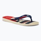 Havaianas Top Морски джапанки бежова слама / морско синьо / рубинено червено