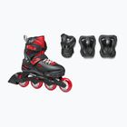 Детски ролери с протектори Rollerblade Fury Combo Jr black/red