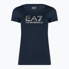 Дамска тениска EA7 Emporio Armani Train Shiny navy blue/logo light gold 