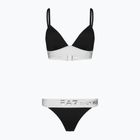 Дамски бански костюм от две части EA7 Emporio Armani Water Sports BW Maxi Logo bianco/nero