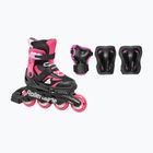 Детски ролери с протектори Rollerblade Microblade Combo Jr black/pink