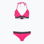 Дамски бански костюм от две части EA7 Emporio Armani Logo Tape Bikini Triangle neon pink