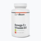 Хранителна добавка с мастни киселини + витамин D3 GymBeam Omega 3 + D3 90 kapsułek
