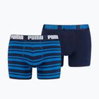 Мъжки боксерки PUMA Heritage Stripe 2 чифта blue