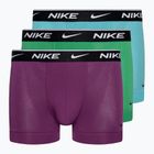 Мъжки боксерки Nike Everyday Cotton Stretch Trunk 3 чифта зелено/виолетово/синьо