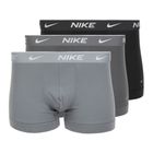 Мъжки боксерки Nike Everyday Cotton Stretch Trunk 3 чифта черно/желязна игра/студено сиво с висока лъскава текстура wb