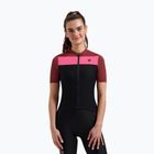 Дамска тениска за колоездене Rogelli Core Block W black/bordeaux/pink