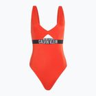 Дамски бански костюм Calvin Klein KW0KW02746 Intense Power One Piece Fashion Fit flamingo chili