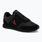 Мъжки обувки Calvin Klein HM0HM02212 Retro Runner Bans Leather Suede triple black/adrenaline rush