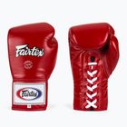 Fairtex Pro Competition Боксови ръкавици със заключен палец Кожа червена