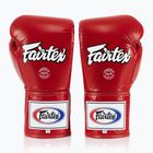 Fairtex Pro Competition Боксови ръкавици със заключен палец Кожа червена