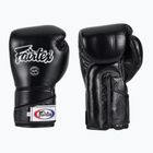 Fairtex Стилни ъглови боксови ръкавици за спаринг - заключен палец черни