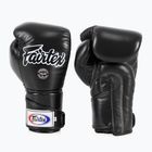 Fairtex Стилни ъглови боксови ръкавици за спаринг - заключен палец черни