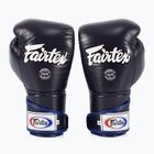 Fairtex Стилни ъглови боксови ръкавици за спаринг - заключен палец, сини