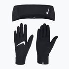 Дамски комплект лента + ръкавици Nike Essential Running black/ black/silver
