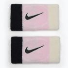 Лента за китка Nike Swoosh Doublewide Wristbands 2 бр. pink foam/coconut milk/black