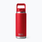 Термо бутилка YETI Rambler Straw 769 ml rescue red