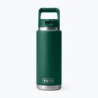 Термо бутилка YETI Rambler Straw 769 ml black forest green