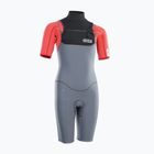 Детски неопренов костюм за сърф ION Capture 2/2 Shorty Back Zip Jr steel blue/red