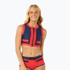 Rip Curl Coco Жилетка с къс ръкав Горна част на бански костюм червено/тъмно синьо