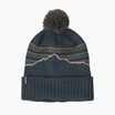 Patagonia Powder Town зимна шапка fitz roy stripe knit/smolder blue