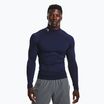 Мъжка блуза с дълъг ръкав за тренировка Under Armour Heat Gear Armour Comp Mock midnight navy/ white
