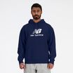 Мъжки суитшърт New Balance Stacked Logo French Terry Hoodie navy