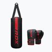 RDX F6 Junior Punch Bag + боксови ръкавици матово червено