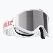Детски скиорски очила Bliz Liner Jr white pink logo/pink&silver mirror