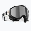 Детски скиорски очила Bliz Liner Jr black white logo/brown&silver mirror