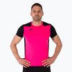 Мъжка тениска за бягане Joma Record II fluor розово/черно