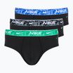 Мъжки слипове Nike Everyday Cotton Stretch Brief 3 бр. black/green/black