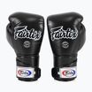 Fairtex Стилни ъглови боксови ръкавици за спаринг - заключен палец черни