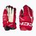 CCM Tacks XF Pro SR червени/бели ръкавици за хокей
