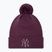 Дамска бейзболна шапка New Era Metallic Bobble Knit Beanie New York Yankees dark purple