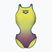 Дамски цял костюм за плуване arena One Shaded Print Tech One Back artic lime violetta multi/neon blue
