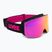 Детски предпазни ски очила UVEX Pwdr FM black matt/mirror pink green clear