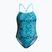 Дамски цял костюм за плуване ZONE3 Strap Back teal tie dye
