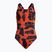 Детски едноцветен бански костюм Nike Fastback с множествен печат Orange NESSC760-631
