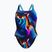 Дамски цял бански костюм Speedo Allover Digital Leaderback lava blur/speedo black