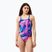 Дамски цял костюм за плуване Speedo FL Printed Turnback brushy glitch/hope
