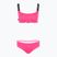 Дамски бански костюм от две части EA7 Emporio Armani Logo Tape Bikini Top neon pink