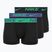 Мъжки боксерки Nike Dri-Fit Essential Micro Trunk 3 чифта black green shock/wild violet/black text wb