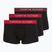 Мъжки боксерки Tommy Hilfiger Trunk WB 3 pack medium red/rasp juice/burgundy