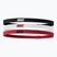Лента за глава Nike Elastic Headbands 2.0 3 бр. black/white/university red