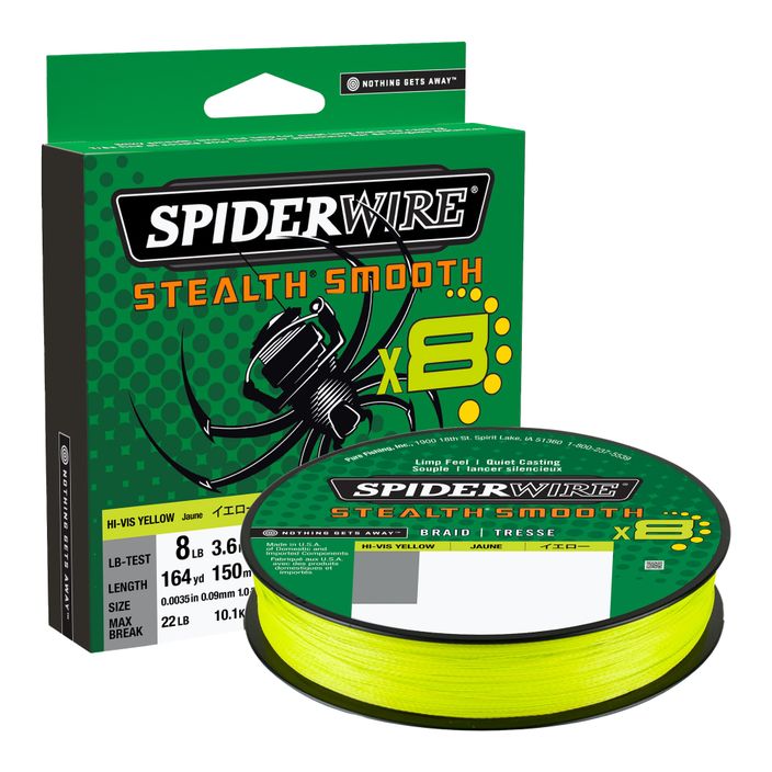 SpiderWire Stealth 8 жълта спинингова оплетка 1515628 2